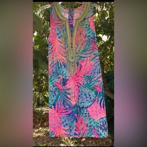 ✨⚡️💥 LILLY PULITZER Alexa Shift Pop Up Summer Remix Patch Midi Dress Sz4 (M-L)